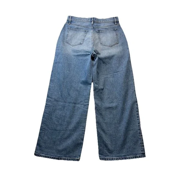 Loft Jeans Womens 2 The Wide Leg Denim Button Pocket Minimalist Preppy 30Wx25L - Picture 8 of 8